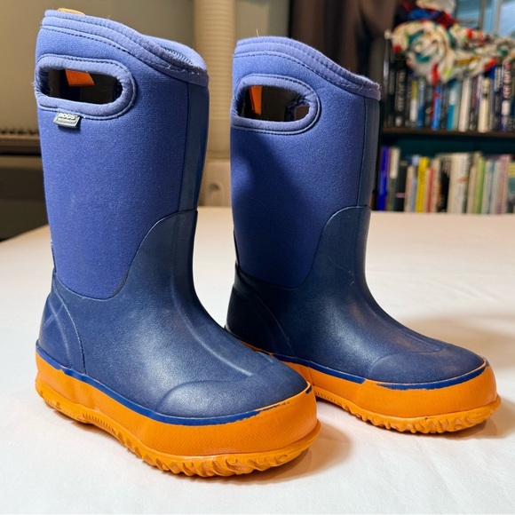 Bogs Other - Bogs Kids Classic II Boots Boys 10 Girls Navy Orange Waterproof 3 Seasons Snow